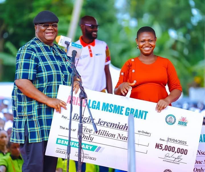 Ukanafun/Oruk Anam Town Square briefing: 293 Beneficiaries cart home Cash grants, Vehicles, Equipments