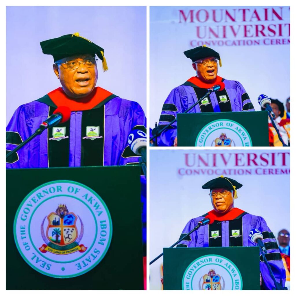 Dream big, embrace Hardwork, Creativity – Gov. Eno tells Mountain Top University graduands