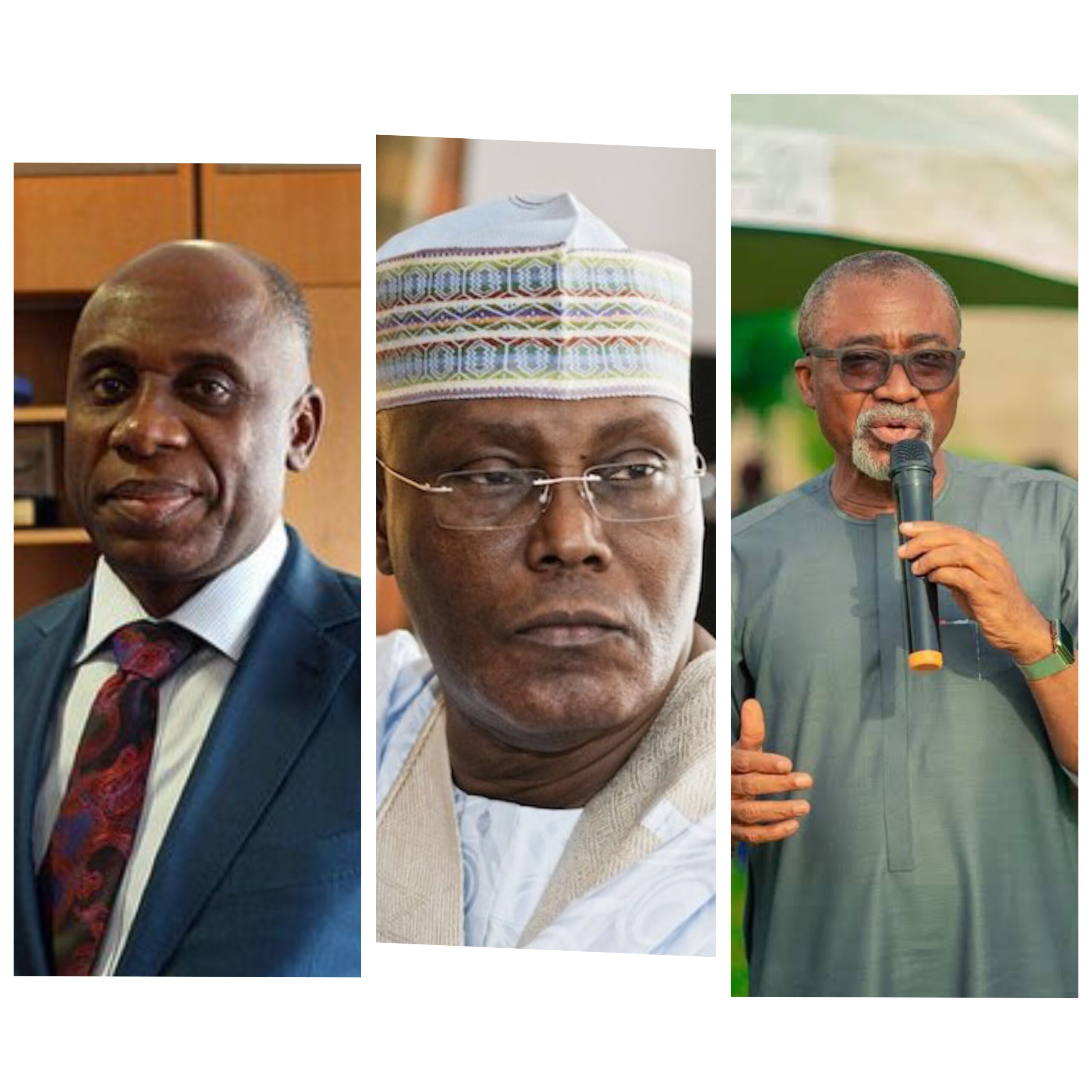 Photograph of Atiku, Amaechi and Abaribe